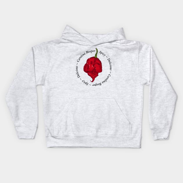 Chili Pepper Carolina Reaper Kids Hoodie by MojoCoffeeTime